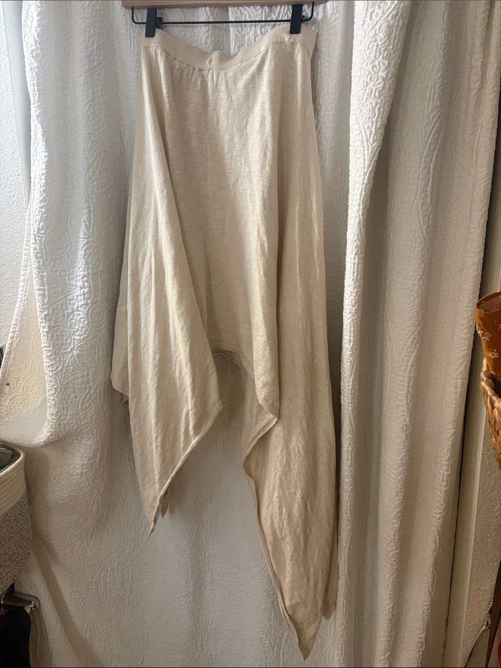 Free People Asymmetrical Handkerchief Hem Skirt in Cream